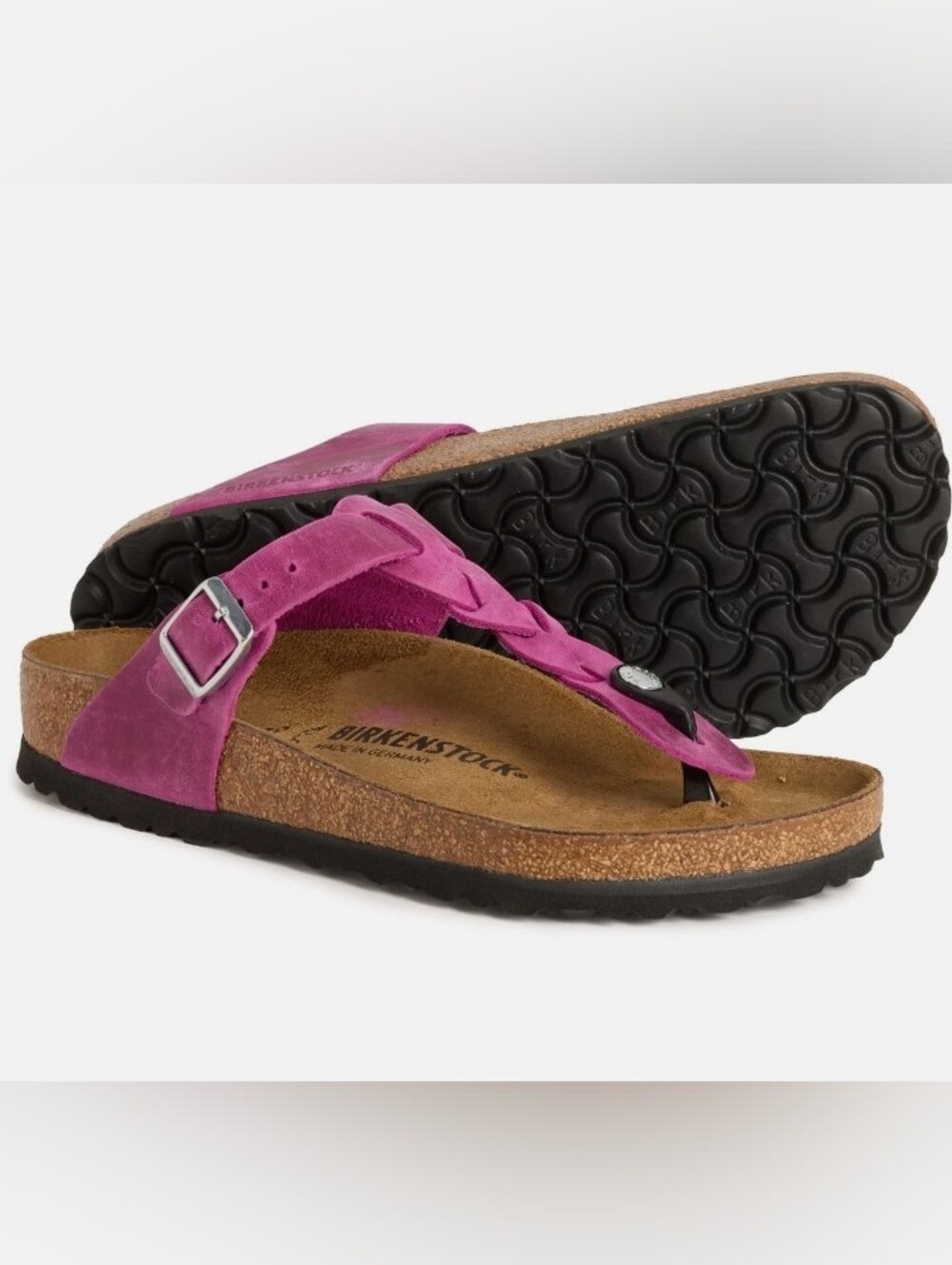 Birkenstock Women’s Fuchsia Suede Toe-Post Sandal